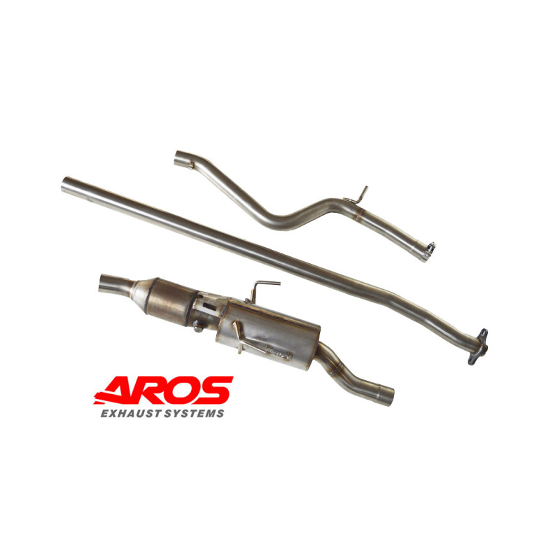 Stainless steel complete exhaust system with catalytic converter Aros Citroen Saxo Rally Gruppo N - CTSXGRN-ALS1K1
