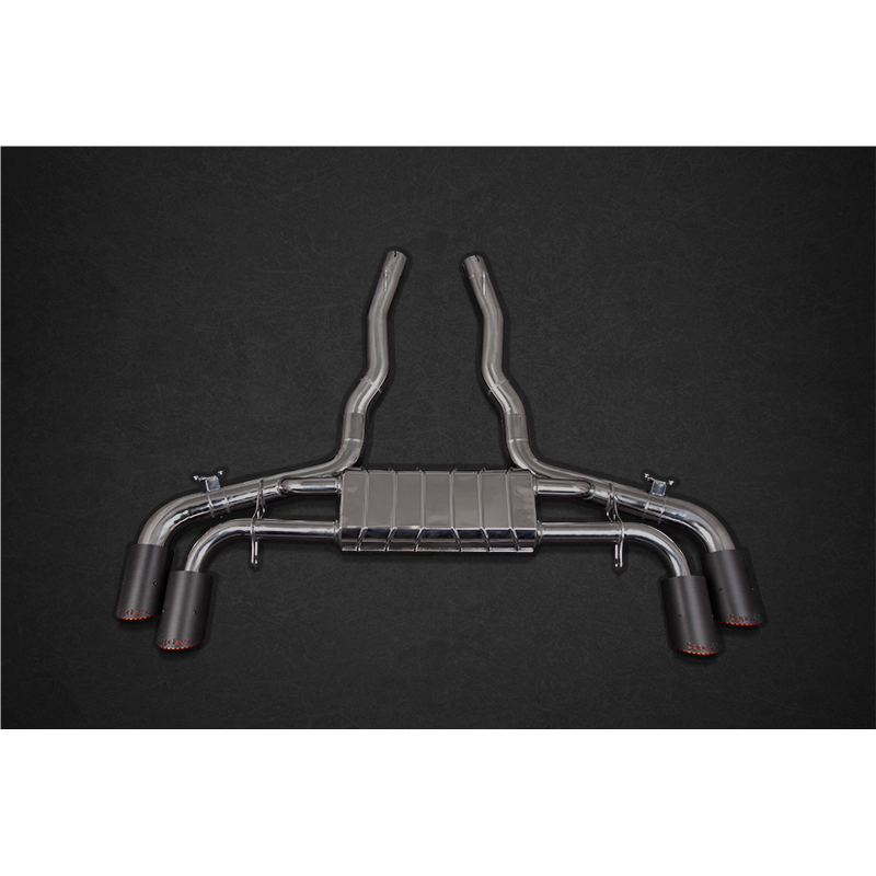 Silenziatore posteriore con valvola e terminali in carbonio Capristo BMW X5/6M Competition (F95/96) 2020-2026 02BM10203020-B