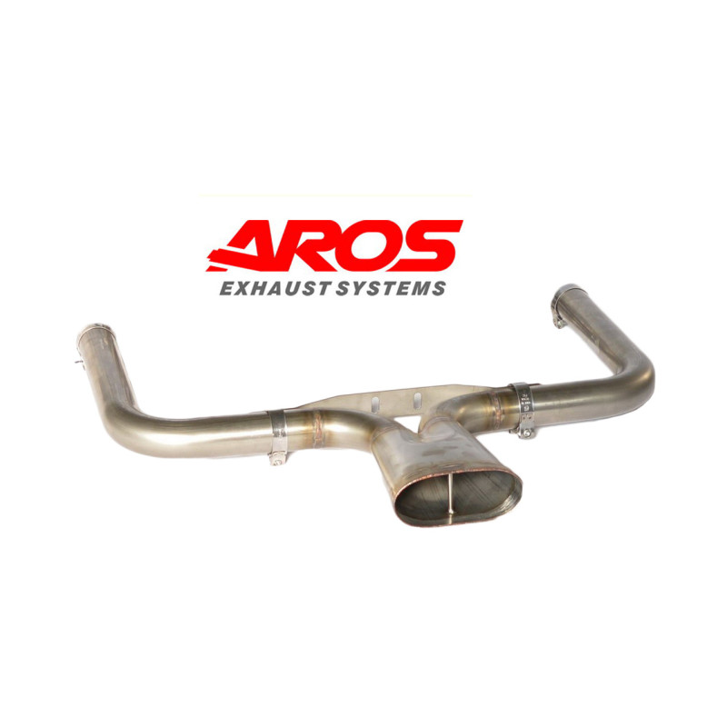 Silenciador trasero de acero inoxidable con salida central en pico de pato Aros Porsche 911 Gruppo 4 1976 PR911G4-OC611SMF