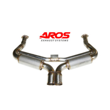 Sil. trasero c/ tubo de compensación de inox c/ salida central en pico de pato Aros Porsche 911 Gruppo 4 1975 PR911G4-OC611SCFL