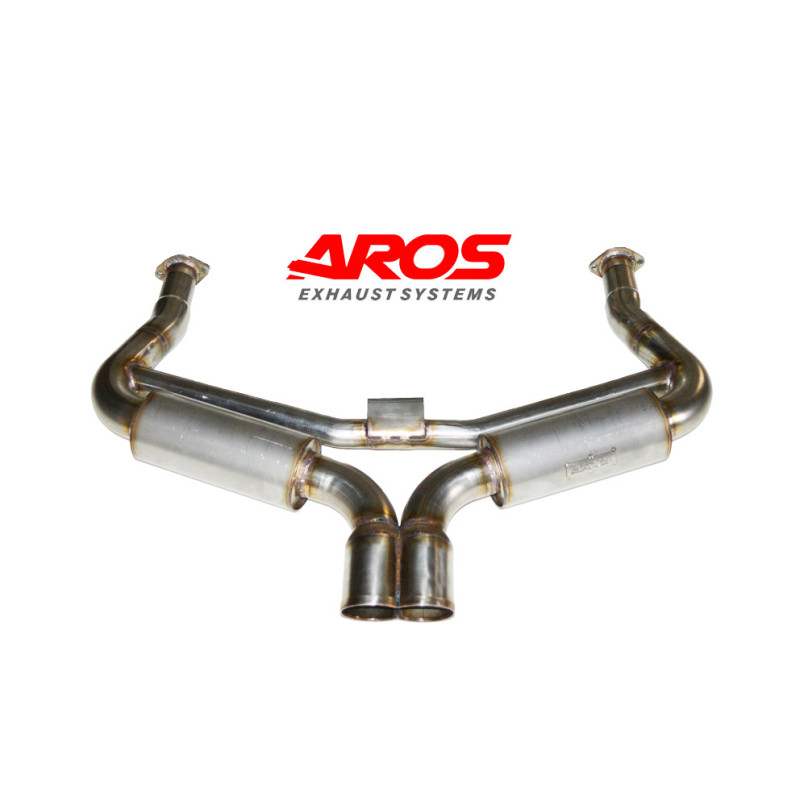 sil. AR avec tube d'équilibrage en inox avec sortie centrale en bec de canard Aros Porsche 911 Gruppo 4 1975 PR911G4-OC611SCFL
