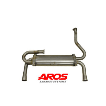 Section arrière en acier inoxydable avec silencieux et double sortie Aros Lancia Stratos HF 1973-1975 LNCSTR-FN1S2O