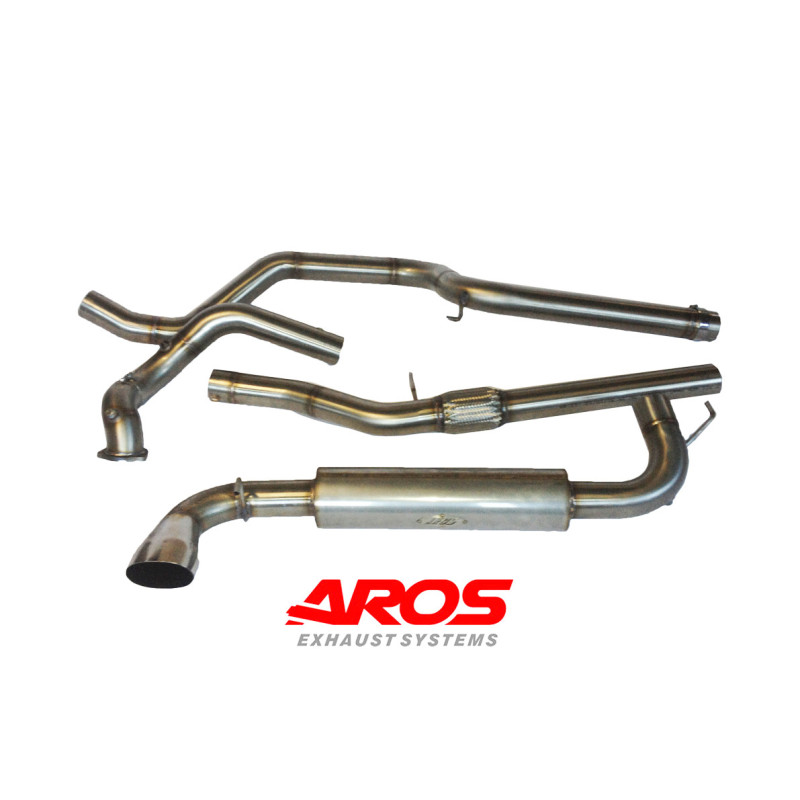 Sistema de escape completo Ø76 de acero inoxidable Aros Lancia Delta HF Integrale EVO 1991-1994 LNDIE16V-AL76