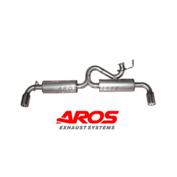 Tramo trasero de inox con doble silenciador y colas de escape ampliados Aros Lancia Delta HF Integrale 2.0 8V-16V 1988-1993