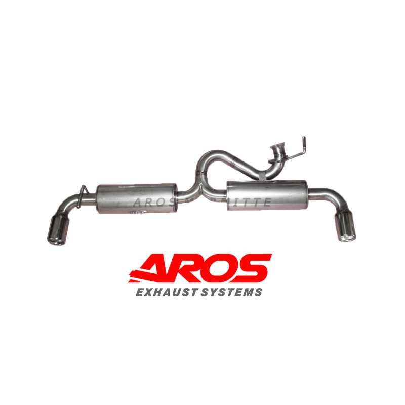 Tramo trasero de inox con doble silenciador y colas de escape ampliados Aros Lancia Delta HF Integrale 2.0 8V-16V 1988-1993