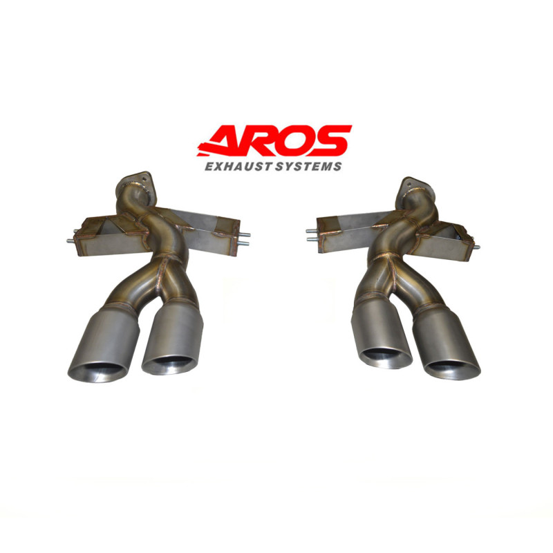 Pareja de tramos traseros de escape directos de acero inoxidable Aros Ferrari 550 Maranello 1996-2001 FER550SIL0S