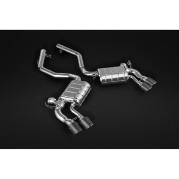 Sistema de escape completo con válvula y colas de escape de carbono Capristo BMW X5/6M (F15/16) 2013-2018 02BM10203006-B
