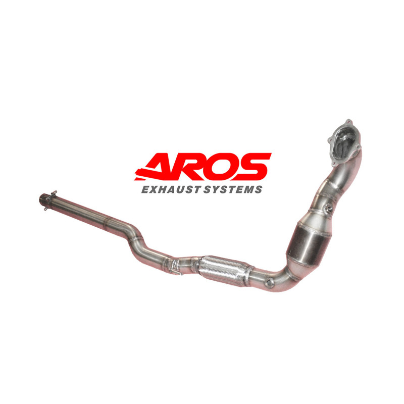 Downpipe de acero inoxidable con catalizador Aros VW Polo 1.4 GTI (180 Hp) 2011 VWPL5GTI-DPK2635