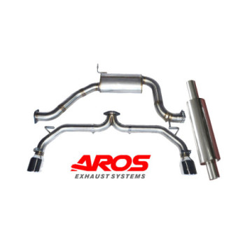 Section centrale double silencieux et section arrière en inox sans silencieux Ø76 Aros VW Golf 8 GTI 2.0 (245/300 Hp) 2022