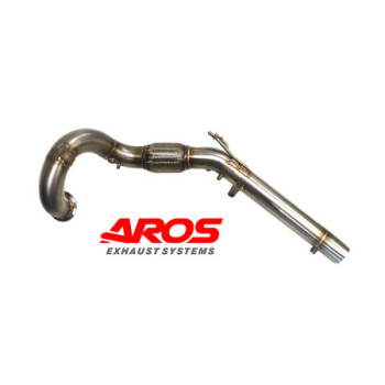 Down pipe de acero inoxidable sin catalizador Ø76 Aros VW Golf 7.5 GTI 2.0 (230/245/290 Hp) 2020 VWGLF75GTI-DPK076