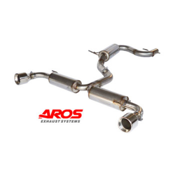 Tramo central silenciada y tramo trasero de inox con doble salida y silenciadores específicos Ø70 Aros VW Golf 6 GTI 2.0