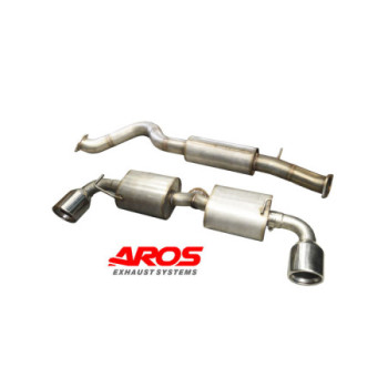Stainless steel centre section with silencer and rear section with twin silencers Aros Toyota Yaris GR 1.6i (261 Hp) 2020-2023