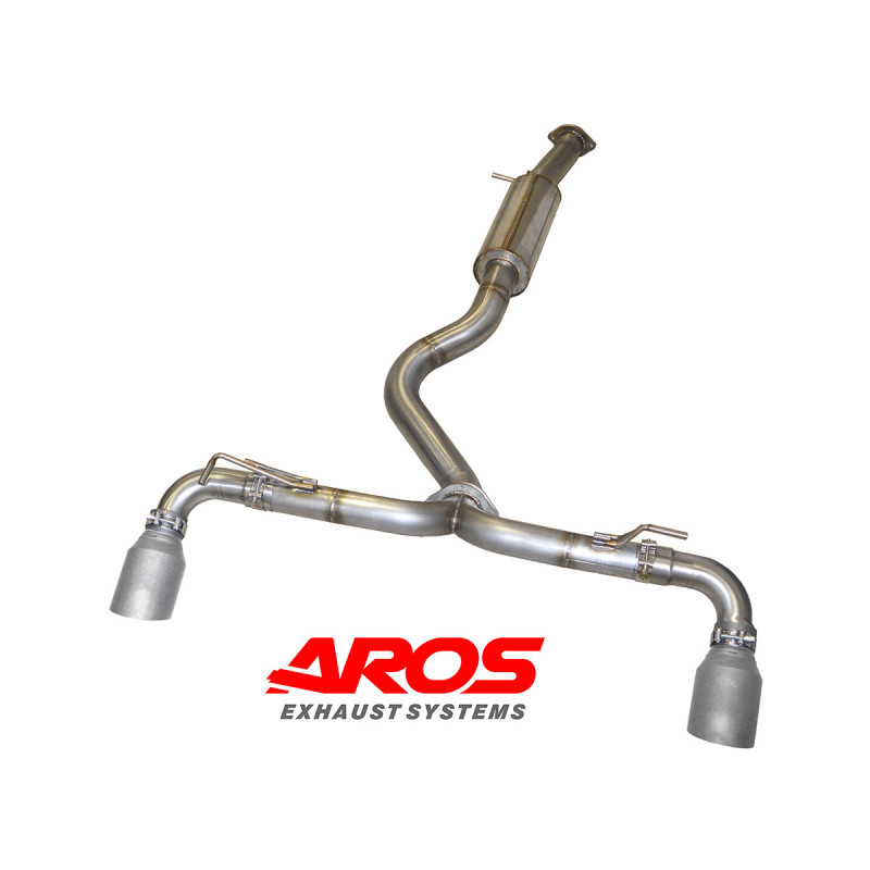 Centre section with silencer and rear section without silencer in titanium Aros Toyota Yaris GR 1.6i (261 Hp) 2020-2023