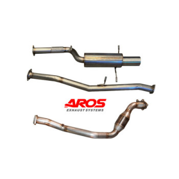 Stainless steel complete exhaust system with catalytic converter Aros Subaru Impreza WRX STI 2003 SBSTI0207-ALK2
