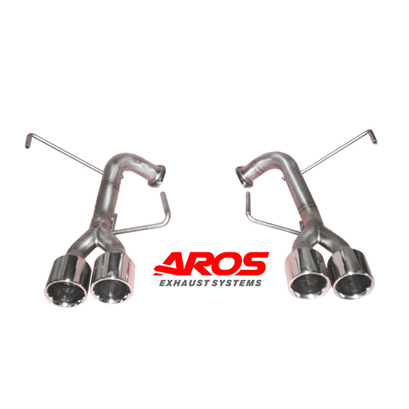 Tramo trasero de inox sin silenciadores y doble salida con cuatro colas de escape Aros Subaru Impreza WRX STI SEDAN 2018