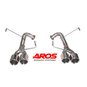 Stainless steel rear section without silencers and dual outlet with four exhaust tips Aros Subaru Impreza WRX STI SEDAN 2015