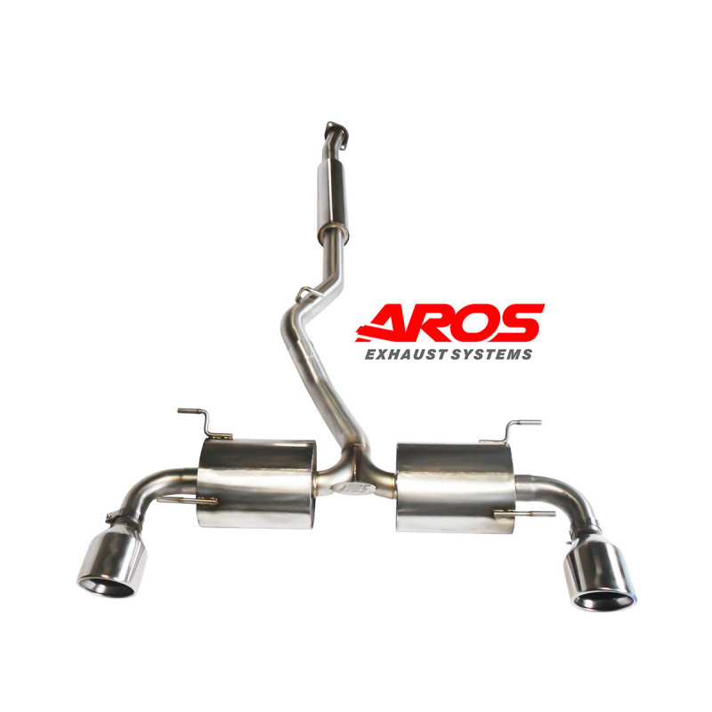 Tramo central silenciado de inox + Tramo trasero con doble silenciador Aros Subaru BRZ 2.0 (200 Hp) 2019 SBBRZ12-C1SFS2O2