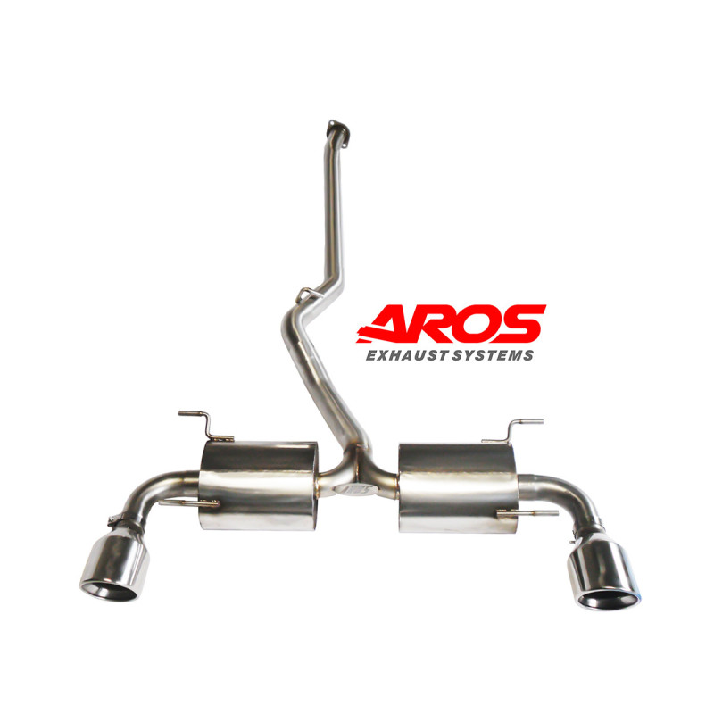 Stainless centre section not silenced + Rear section with twin silencers Aros Subaru BRZ 2.0 (200 Hp) 2012 SBBRZ12-C0SFS2O2