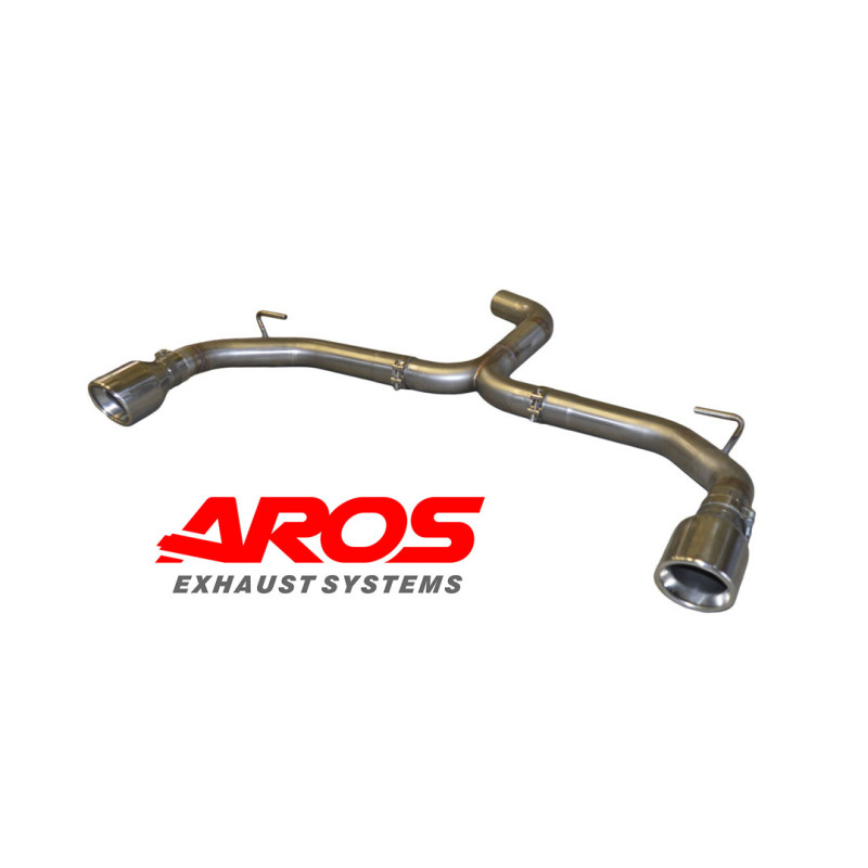 Stainless steel rear section without silencer Aros Cupra Leon Cupra 2.0 TSI (245 Hp) 2021-2024 STLCPR245-FNL0S