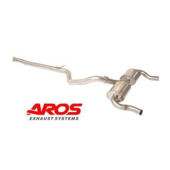 Stainless centre section unrestricted and rear section with twin silencers Aros Renault Clio 4 RS 1.6 Tce 200 EDC (200 Hp) 2015