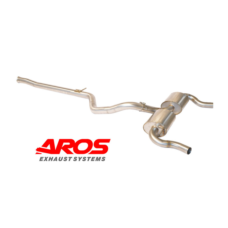 Stainless centre section unrestricted and rear section with twin silencers Aros Renault Clio 4 RS 1.6 T 200 EDC (200 Hp) 2015