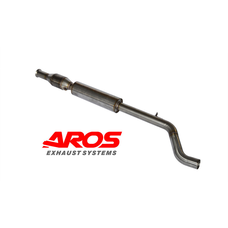 Tramo central de acero inoxidable con silenciador y catalizador 200 celdas Aros Renault Clio 3 RS 2.0i (197/200/203 Hp) 2009