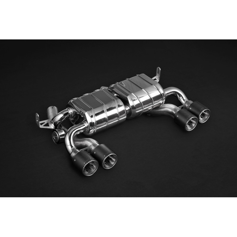 Endschalldämpfer mit Klappe und Endrohren oval Capristo BMW M3/M4 (F80/82/83) 2015-2018 02BM07403010-B