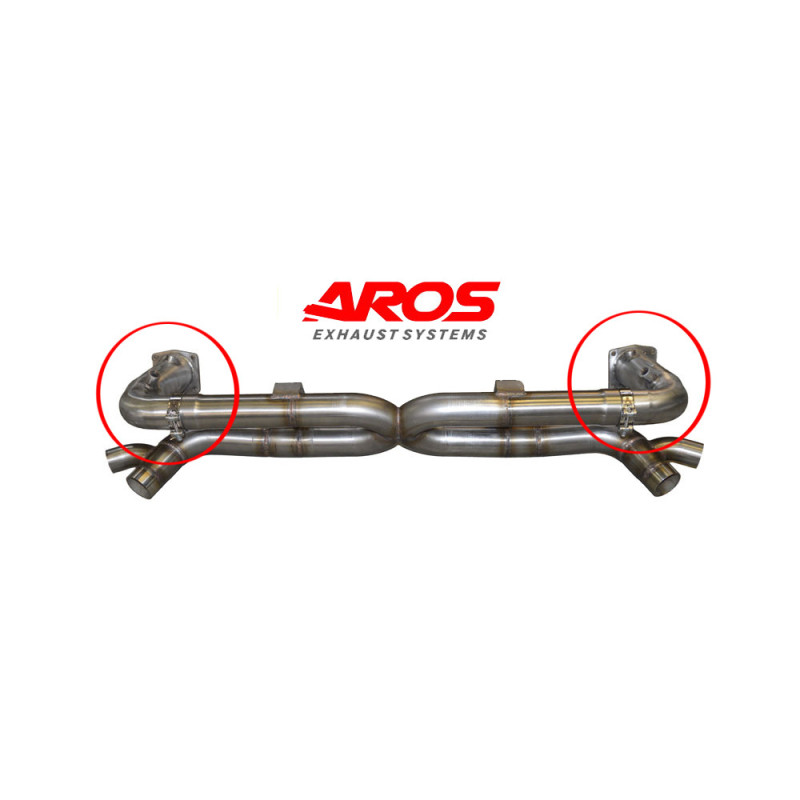 Coppia downpipe in acciaio inox senza catalizzatori Aros Porsche 911 991.2 Turbo S 3.8i (580 Hp) 2017 POR911TS-2DP0K