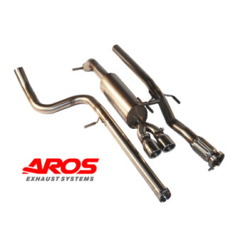 SS unresonated centre section + rear section with silencer and twin exhaust tips Aros Peugeot 208 GTi 1.6 THP (200/208 Hp) 2015