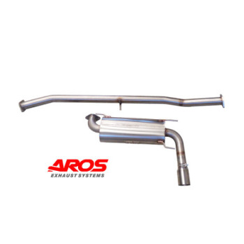 Stainless steel centre section and rear section with silencer oval single outlet Aros Mazda MX-5 1.8 1^serie (128/133 Hp)