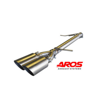 Section arrière en inox sans silencieux avec double embout de Ø76 Aros Ford Fiesta ST MK6/MK7 1.6 (182/197/200 Hp) 2013-2017