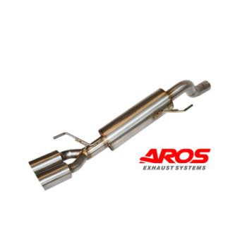 Stainless steel rear section with silencer and twin exhaust tips from 76 mm Aros Fiat Grande Punto Evo Abarth 1.4 T Multiair