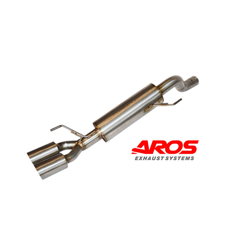 Finale in acciaio inox con silenziatore con doppio terminale da 76 mm Aros Fiat Grande Punto Evo Abarth 1.4 T Multiair
