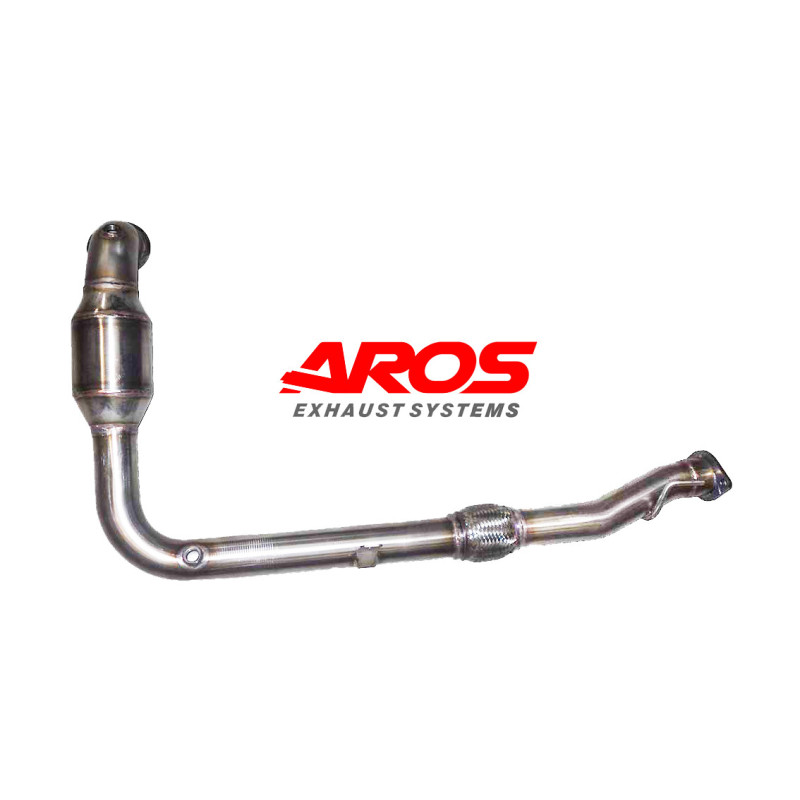 Downpipe in acciaio inox con catalizzatore modello lungo Aros Fiat Grande Punto Abarth 1.4 T (155/180 Hp) 2007-2010