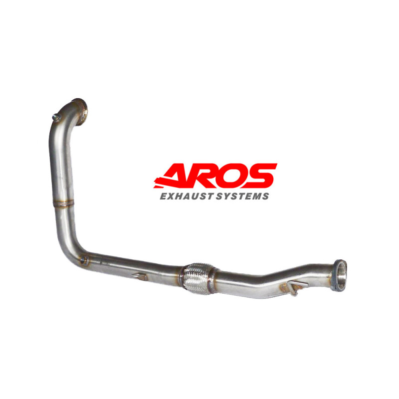 Downpipe in acciaio inox senza catalizzatore modello lungo Aros Fiat Grande Punto Abarth 1.4 T (155/180 Hp) 2007-2010