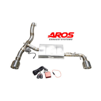 Silencieux arrière en acier inoxydable avec valve et deux embouts Aros Fiat 500 Abarth 695 Edizione Maserati 1.4 Turbo (180 Hp)
