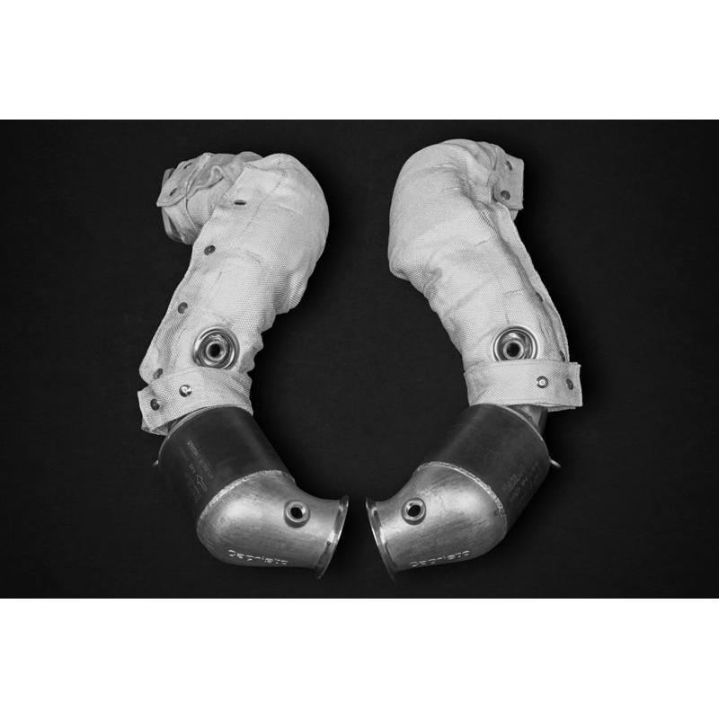 Downpipe in acciaio inox con catalizzatori sportivi e protezione termica Capristo Aston Martin Vantage V12 (AE31) 2022-2027