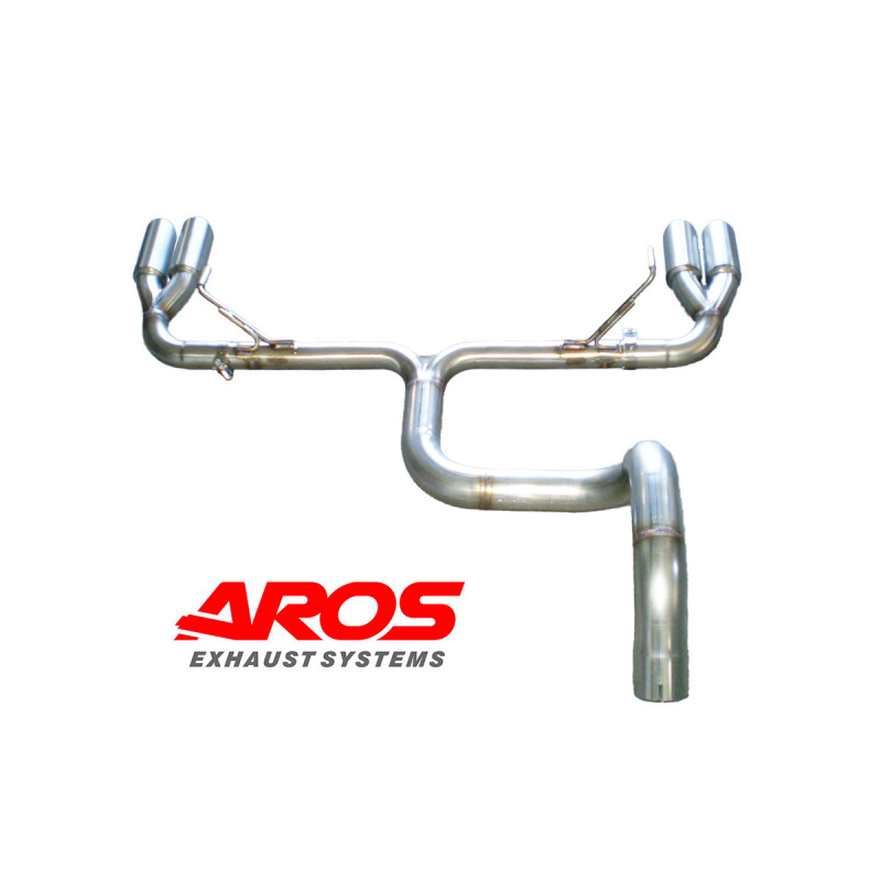 Section arrière en inox sans silencieux et quatre embouts Aros Fiat 500 Abarth 595 Pista 1.4 Turbo (165 Hp) 2020-2021