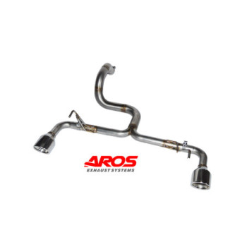 Section arrière en inox sans silencieux et deux embouts Aros Fiat 500 Abarth 595 1.4 Turbo (140 Hp) 2015-2016 FT500A-FNLA0S2O