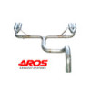 Stainless rear section without silencer and four exhaust tips Aros Fiat 500 Abarth 1.4 Turbo (135 Hp) 2008-2015 FT500A-FNLA0S4O