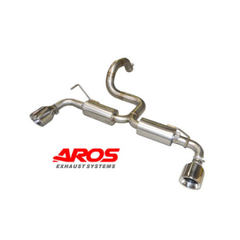 Tramo trasero de inox con silenciador y dos colas de escape Aros Fiat 500 Abarth 1.4 Turbo (135 Hp) 2008-2015 FT500A-FNLA1S2O