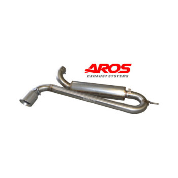 Finale in acciaio inox con silenziatore con terminale Ø100 Aros MINI Cooper F60 COUNTRYMAN SE All4 Hybrid 1.5T (B38 – 224 cv)