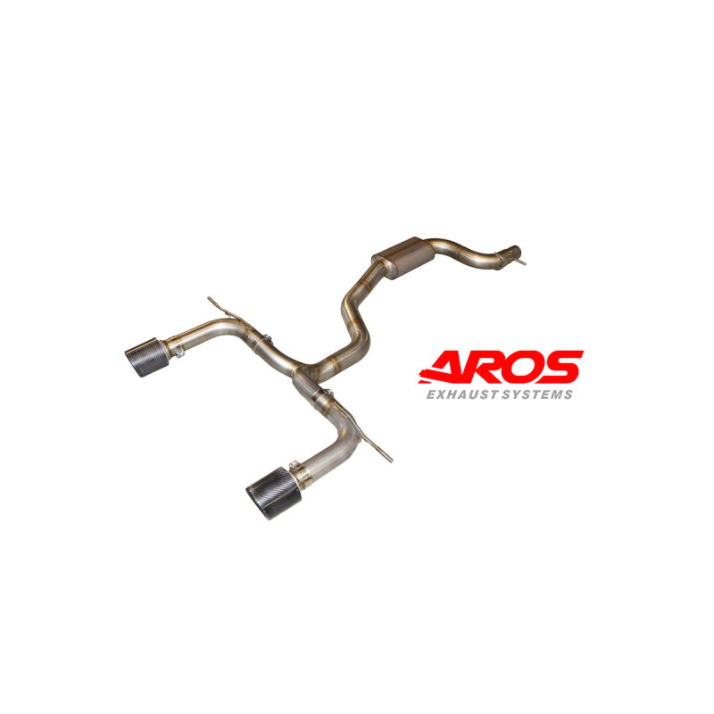 section centrale avec sil. + section AR directe avec embouts carbone Aros Audi TT MK3 Facelift Coupé/Roadster 2.0 40/45 TFSI