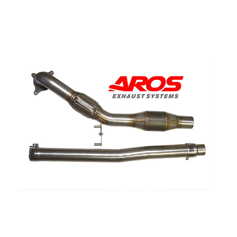 Downpipe in acciaio inox con catalizzatore Ø76 Aros Audi TT MK2 Coupé/Roadster 1.8 TFSI (160 Hp) 2006-2014 ADTTMK28J-DPK276