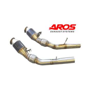 paire de downpipes en acier inoxydable avec catalyseurs Aros Alfa Romeo Stelvio Quadrifoglio 2.9i (520Hp) 2020 ARSTEQ-DP2K