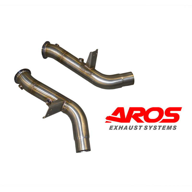 Coppia downpipe in acciaio inox senza catalizzatori Aros Alfa Romeo GIULIA QUADRIFOGLIO 2.9i V6 Bi-Turbo (540 Hp) 2020-2024
