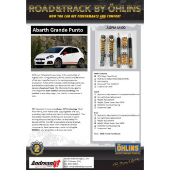 Ohlins Andreani AGFIA MI00 Road & Track suspension kit Fiat Grande Punto Abarth 2007-2010