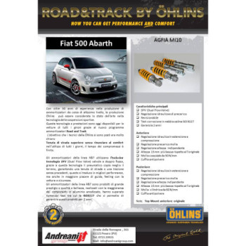 Kit de amortiguadores Ohlins Andreani AGFIA MI10 Road & Track Fiat 500 Abarth desde 2008