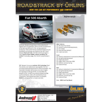 Ohlins Andreani AGFIA MI10 Road & Track suspension kit Fiat 500 Abarth from 2008