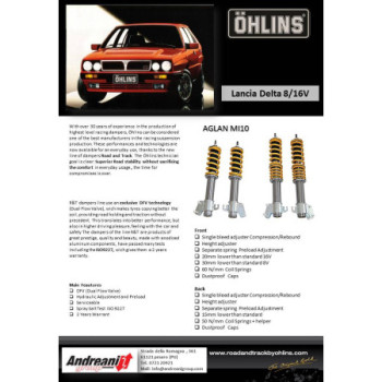 Kit amortisseurs Ohlins Andreani AGLAN MI10 Road & Track Lancia Delta HF Integrale 8v / 16v 1986-1990